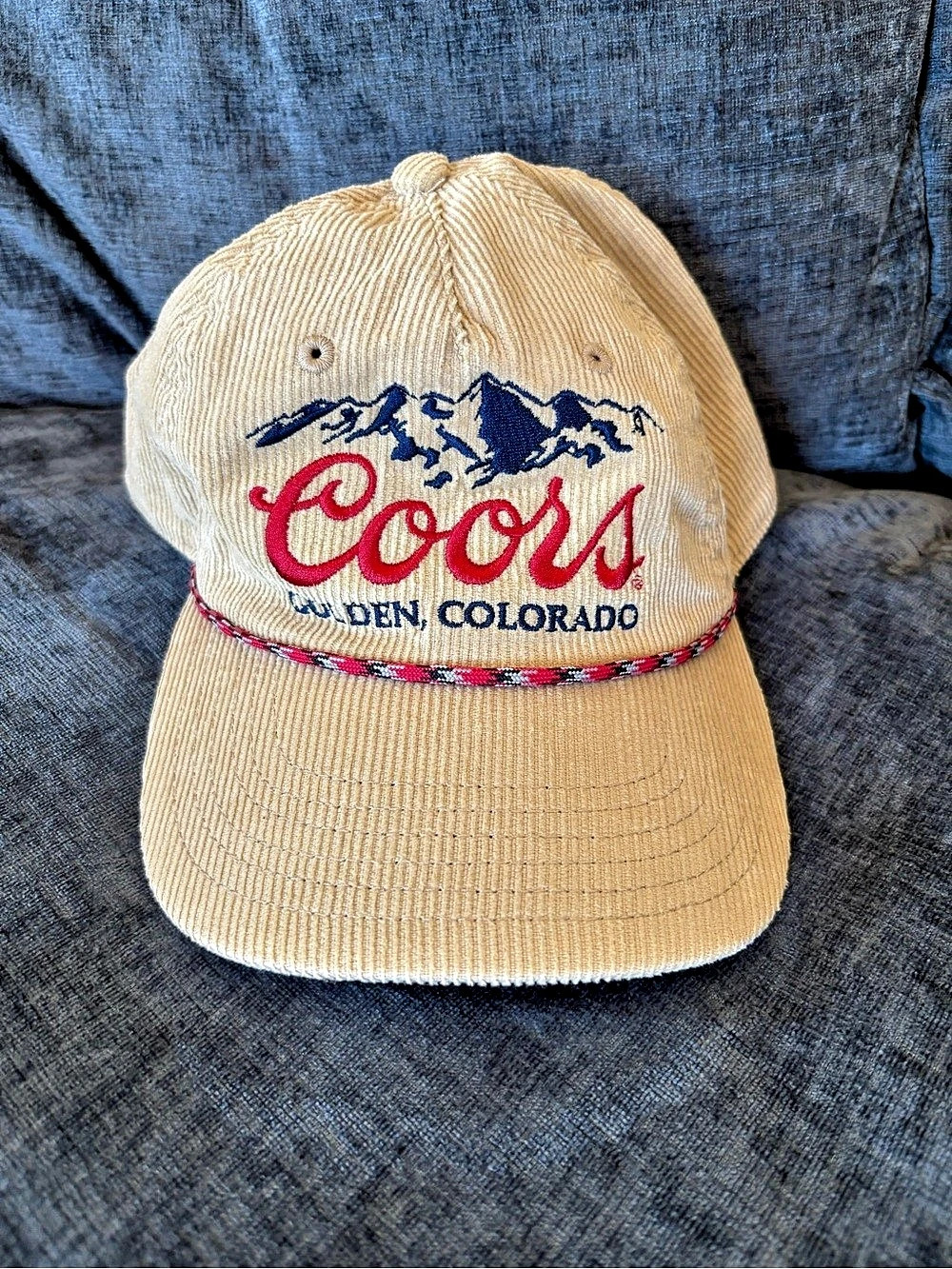 Coors Golden Colorado Corduroy Rope Snapback Hat Beige